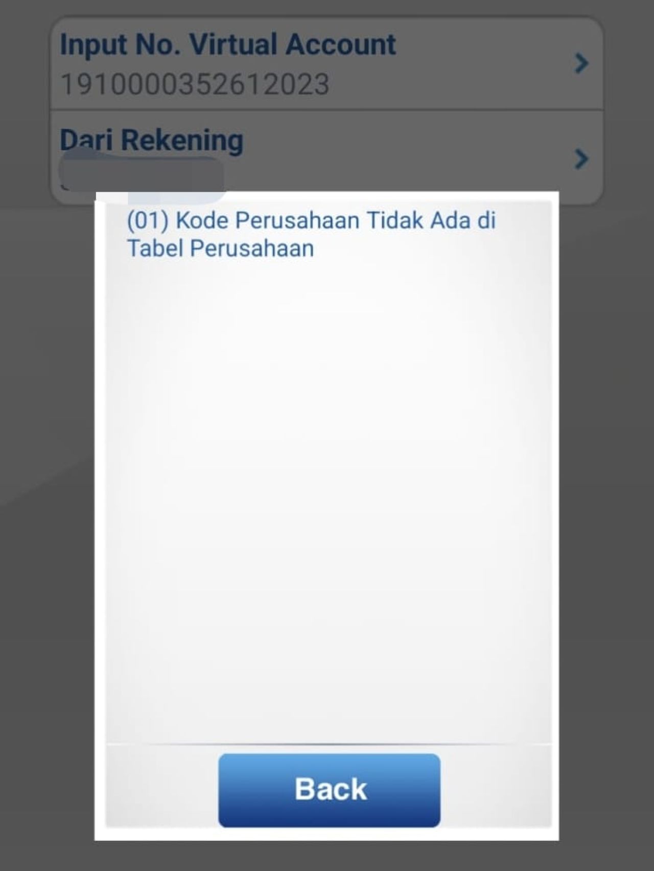 Nomor Virtual Accout retribusi yang harus dibayar pelaku usaha di kawasan LIK Trosobo.