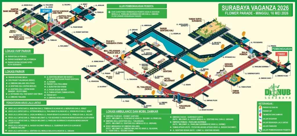 Surabaya Vaganza 2026 Digelar Akhir Pekan Ini, Dishub Siapkan 15 Titik Parkir dan Rekayasa Lalu Lintas